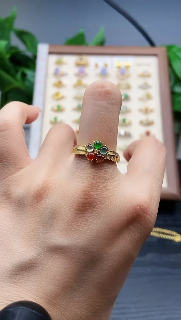 银S925镶嵌戒指翡翠12