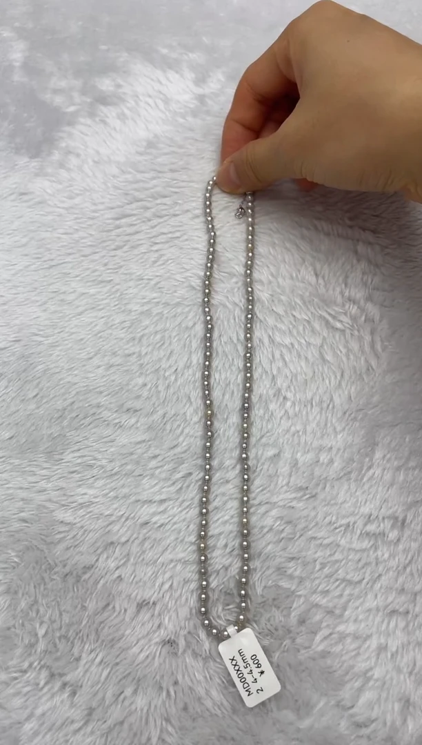项链银S925镶嵌海水珍珠AK真多麻4-4.5mm