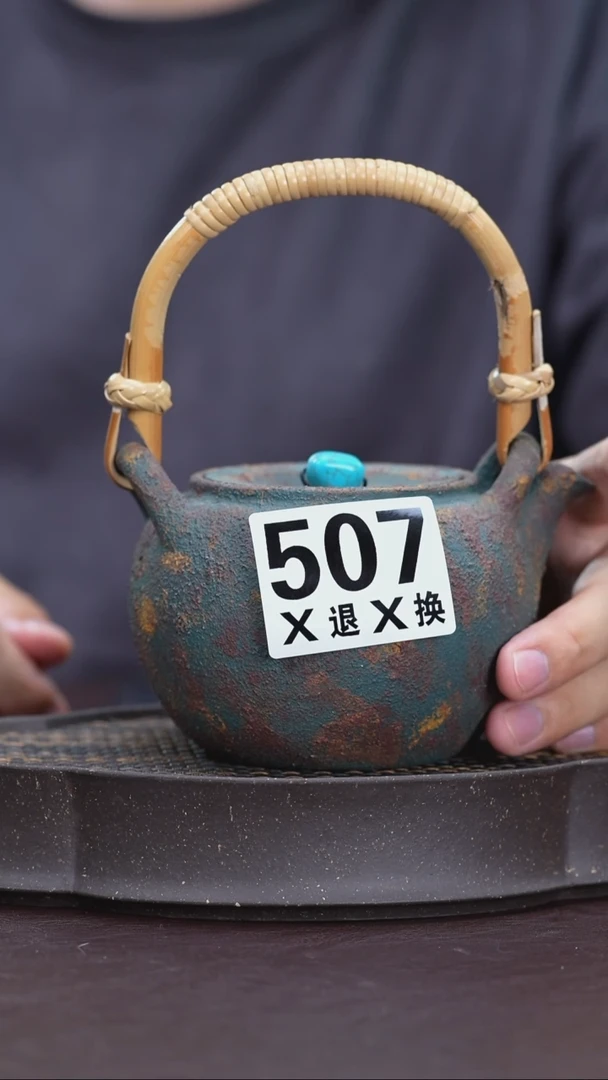 茶壶紫砂壶以致用507 柴烧提梁