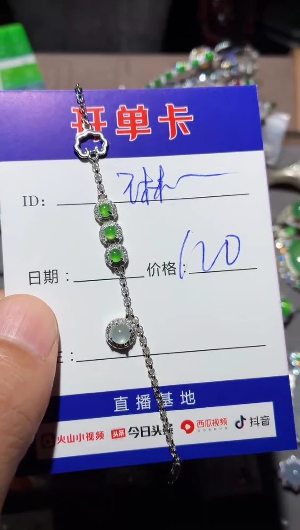 翡翠银S925镶嵌颈饰定向 琳儿