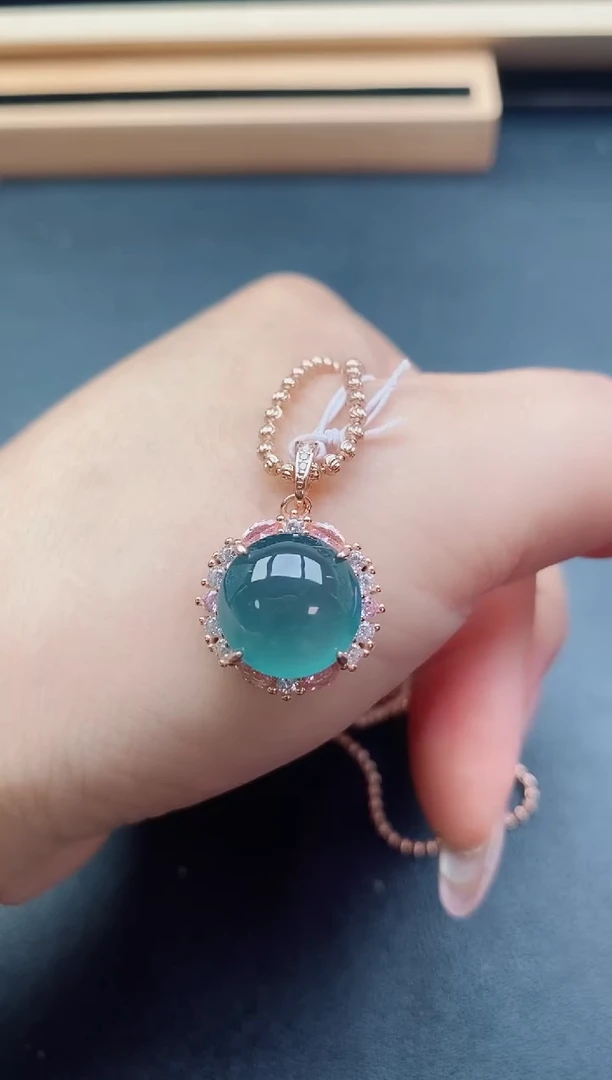 翡翠银S925镶嵌吊坠(赠链)1