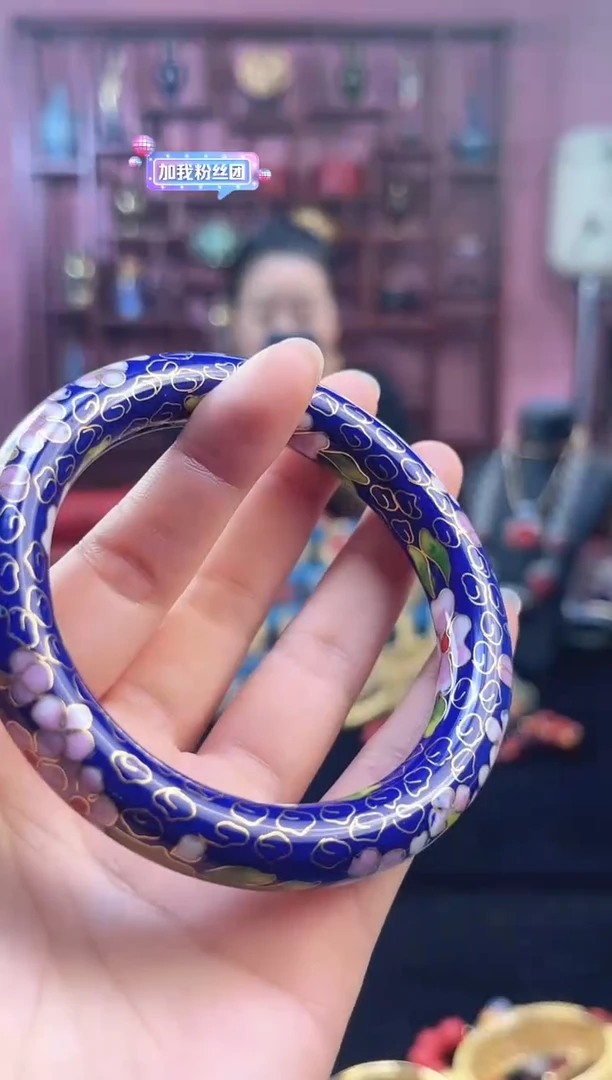 非遗 景泰蓝公主镯 55-60/粗版 宝蓝