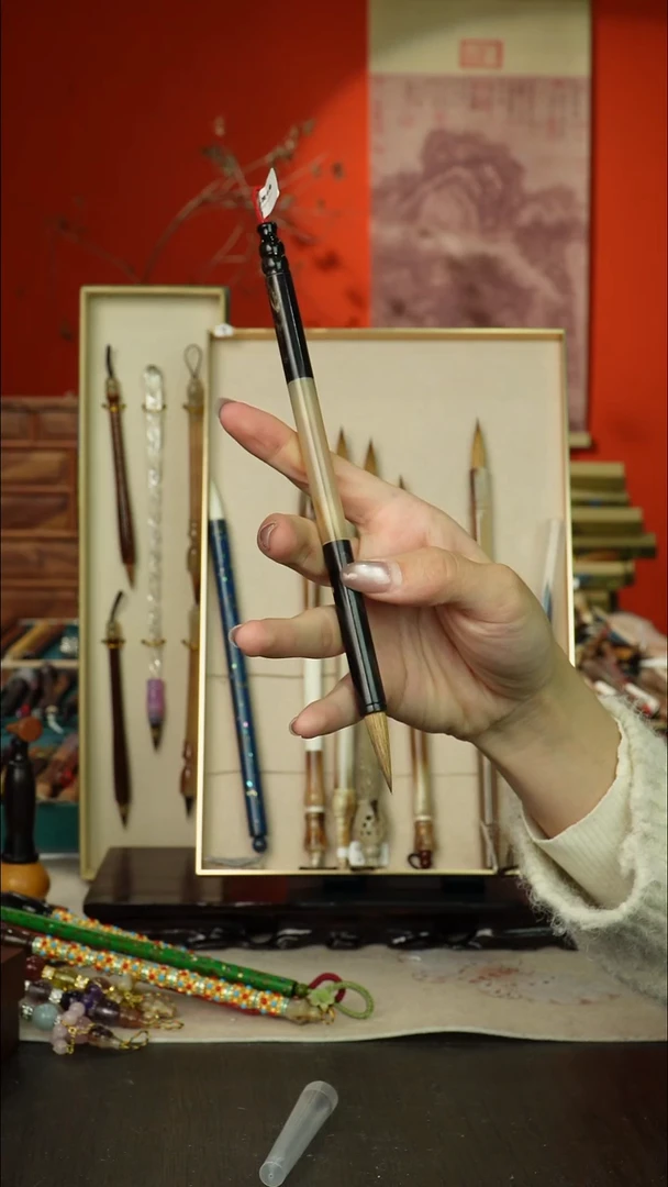 133号闪孤品高货毛笔链接 清水试笔 蘸墨不退