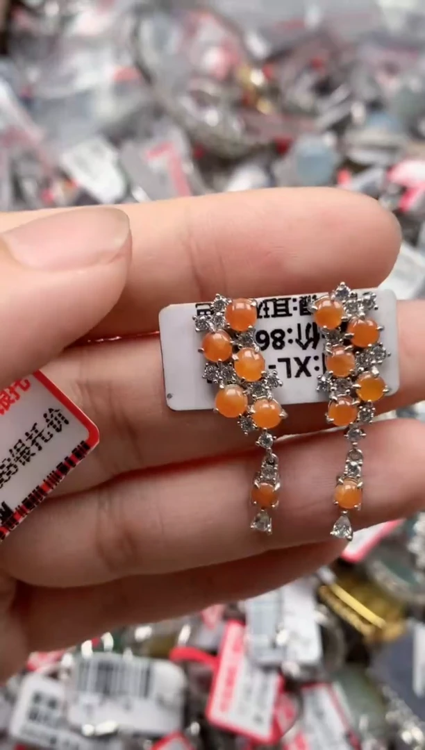 银S925镶嵌戒指翡翠天然A货缅甸翡翠