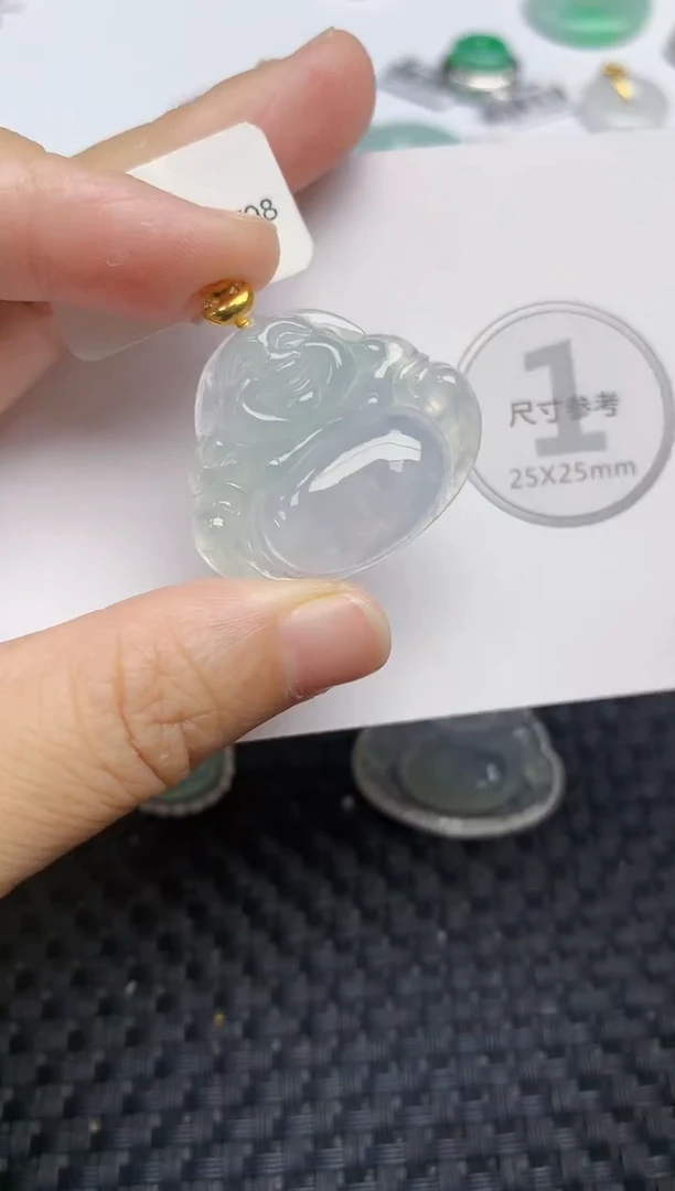 颈饰18K金镶嵌翡翠天然缅甸A货翡翠百元以上9元证书费自理