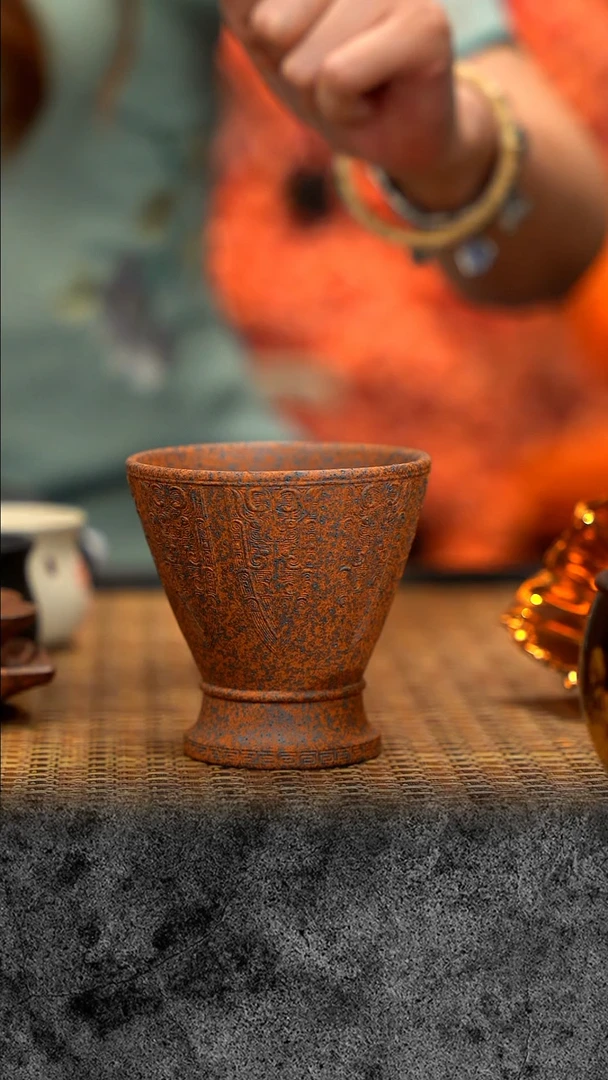 紫砂 宜兴紫砂  柴烧 青铜杯