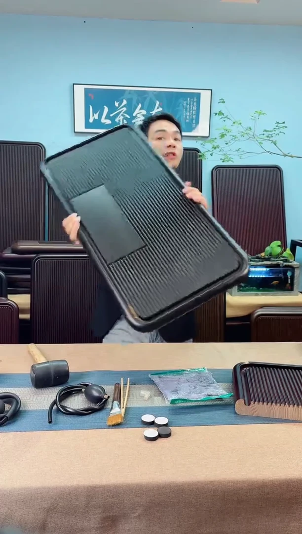 80*40*4凌龙黑色款式茶盘