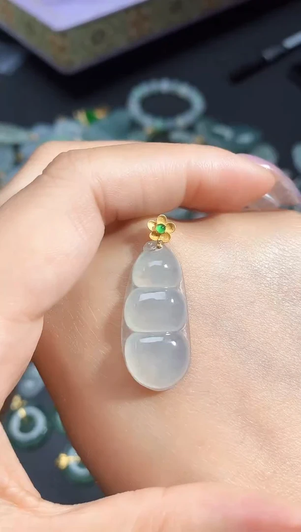 翡翠18K金镶嵌颈饰250524256