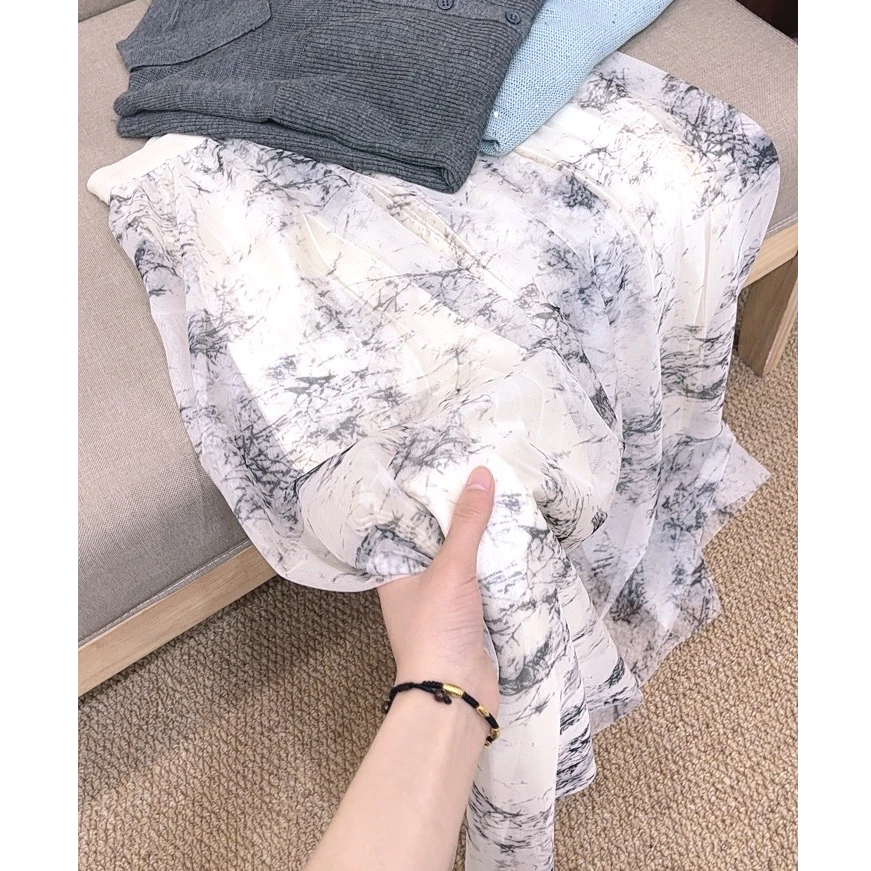 仙气飘飘！【水墨画】夏季时尚百搭半身裙松紧腰宽松中长裙 OYS-2532