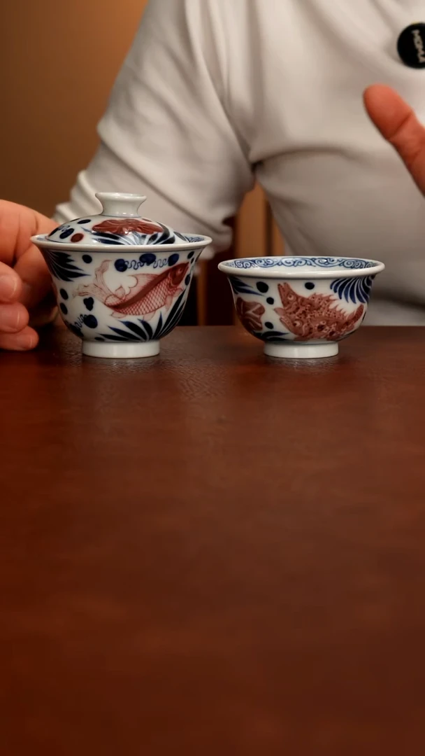 摆件陶景德镇瓷器，青花瓷手绘茶具~