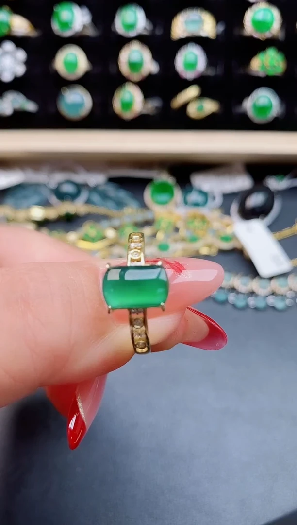 【闪购商品】翡翠戒指银S925镶嵌121121