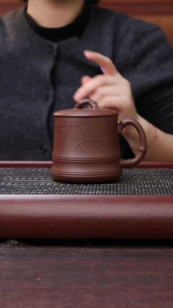 【闪购商品】紫砂茶杯深井紫泥竹节杯