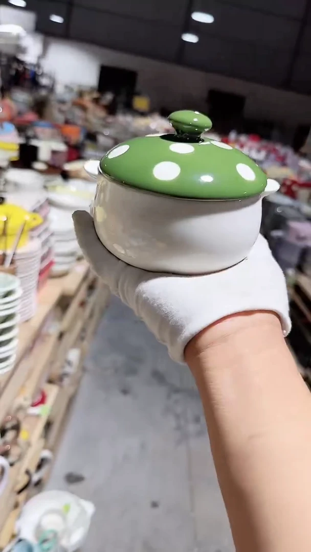 陶瓷蘑菇炖盅微瑕 凑满20元包邮