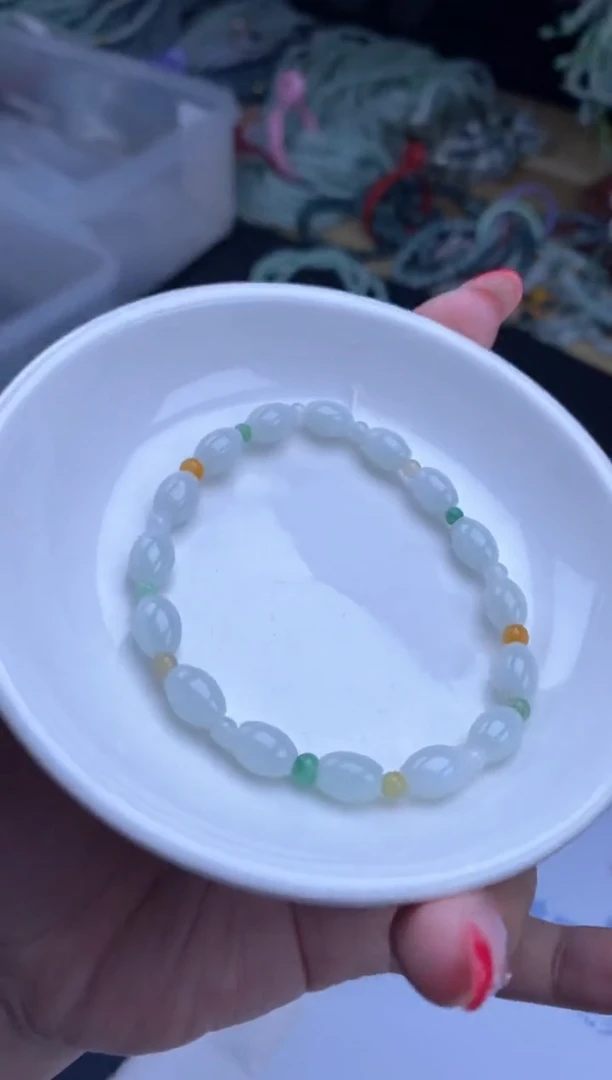 翡翠未镶嵌颈饰雪欣散珠定制diy