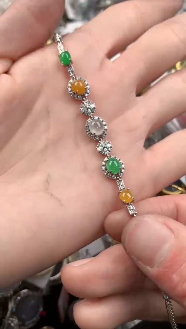 银S925镶嵌戒指翡翠10-10-10    5