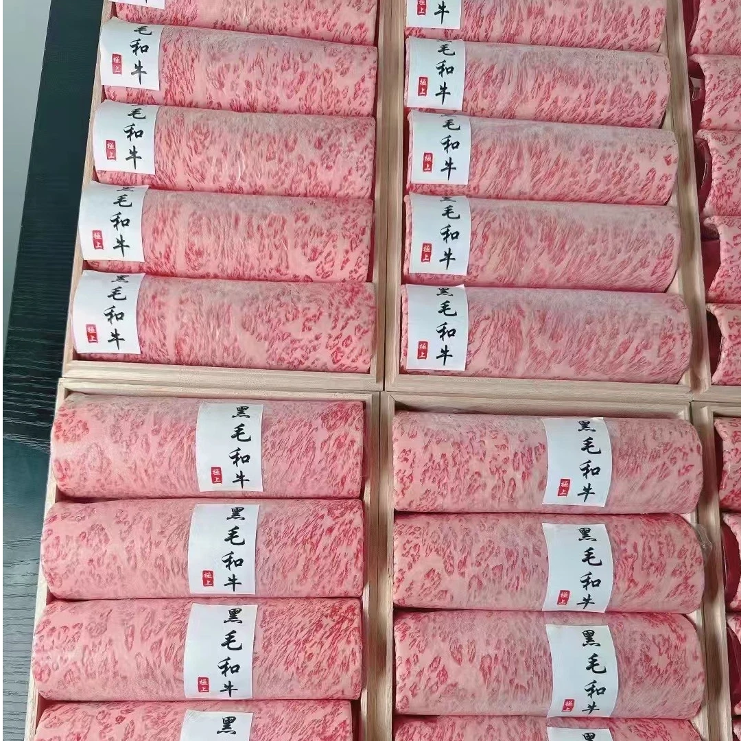 正宗100%原切澳洲谷饲牛排M9和牛卷烤肉寿司和牛寿喜锅250克/盒