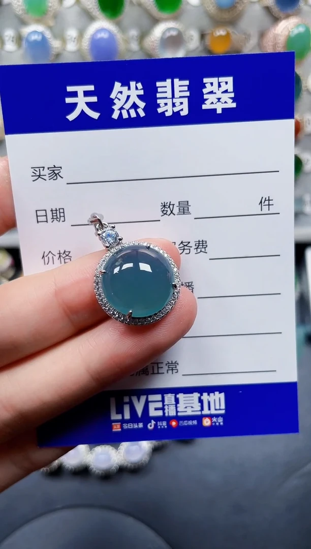 颈饰银S925镶嵌翡翠196