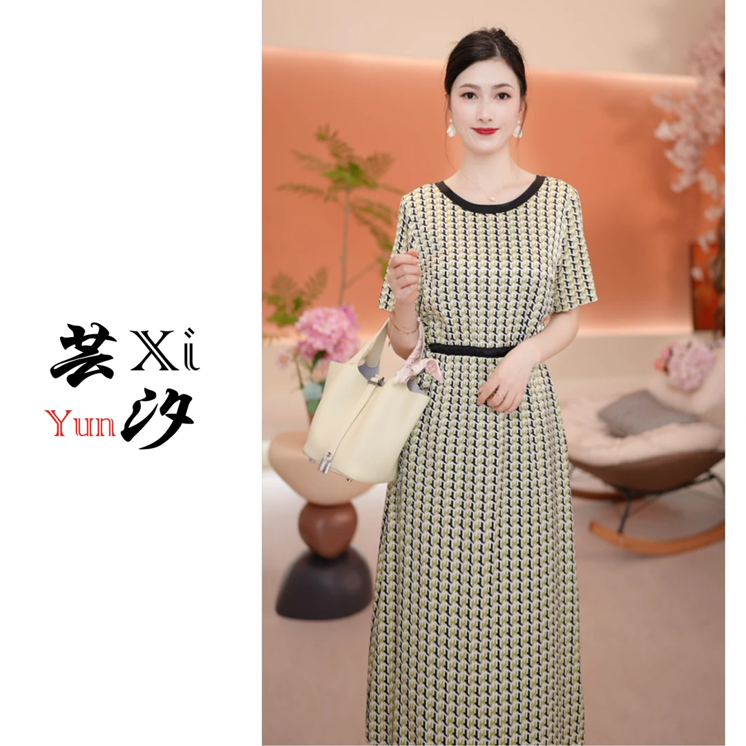 【芸汐专属】24085-LY春夏季2025年新款碎花时尚显瘦气质女装连衣裙