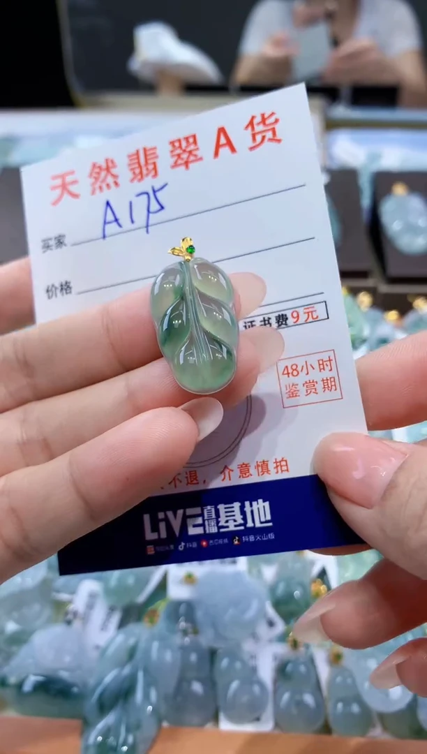 颈饰18K金镶嵌翡翠天然翡翠A货挂件