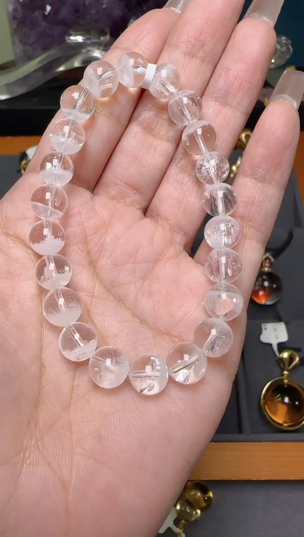 【闪购商品】水晶手串未镶嵌白幽灵手串8m+ X37701成成