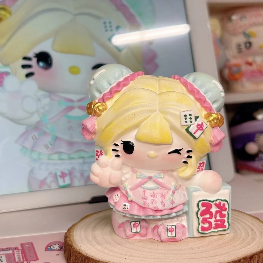 麻将HelloKitty大号香薰石膏娃娃涂色摆件玩具涂鸦彩绘创意diy
