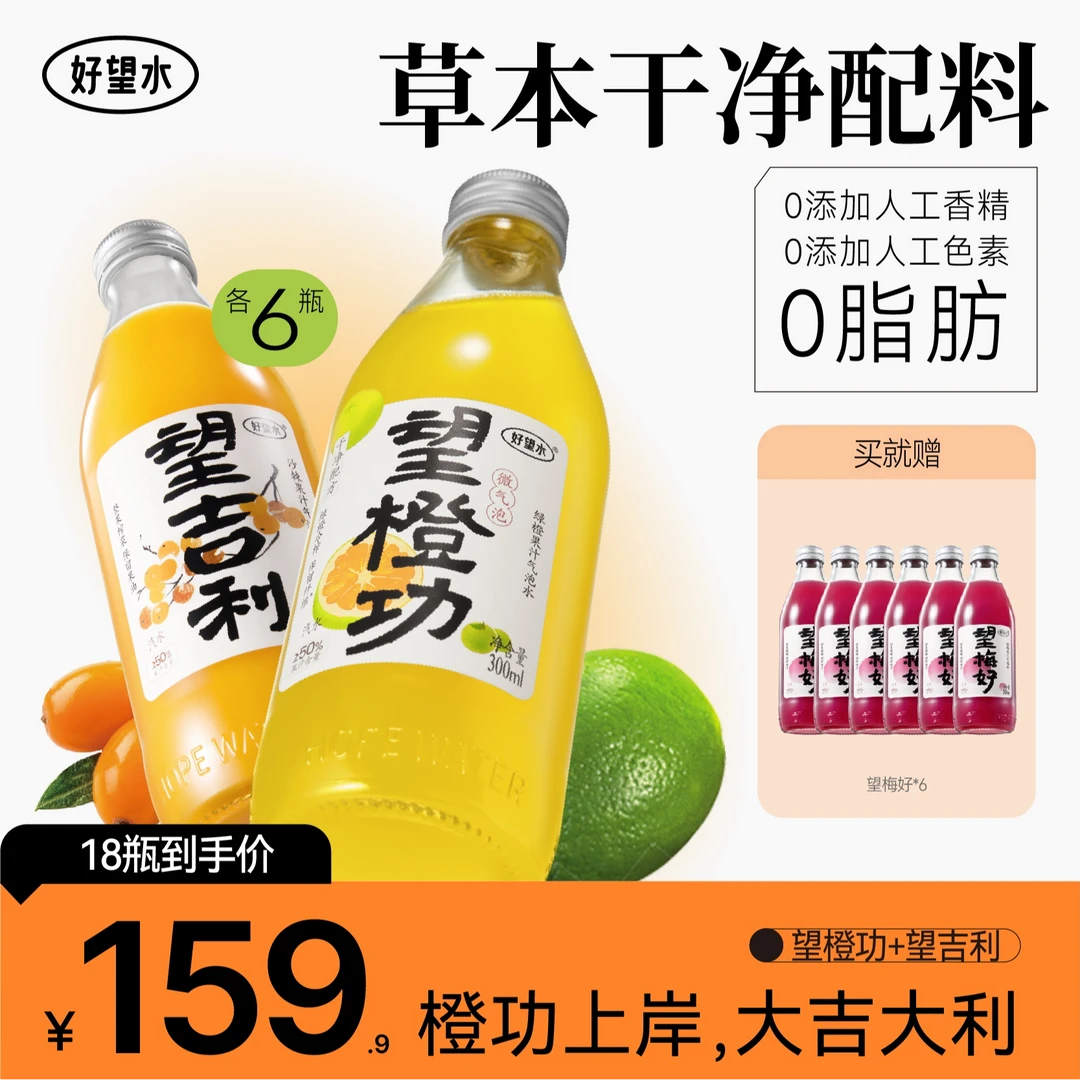 【橙功上岸，大吉大利】好望水望吉利望橙功气泡水植物拼配端午