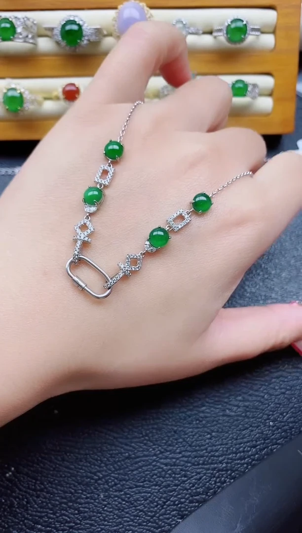 银S925镶嵌戒指翡翠1