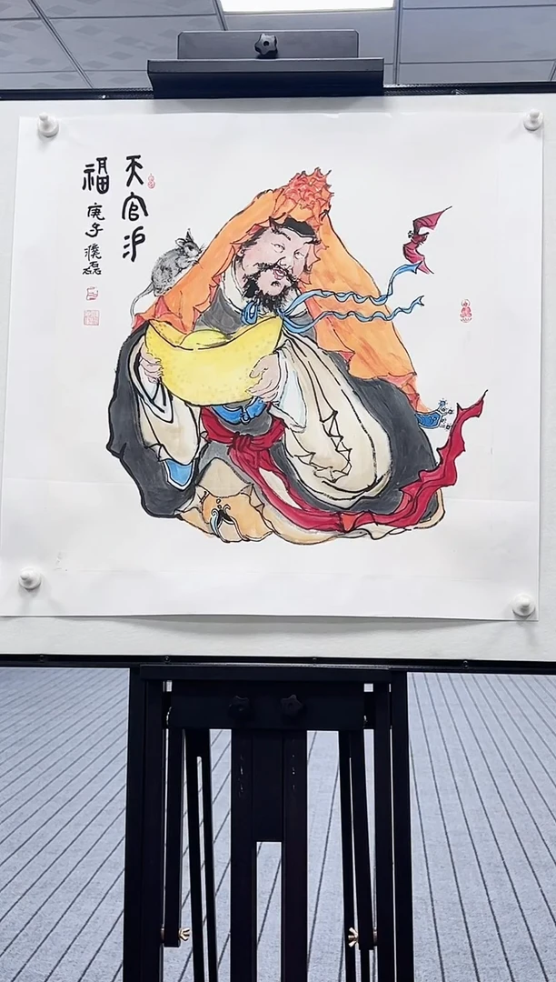 国画国画作品三个平尺