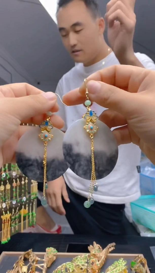 【闪购商品】翡翠耳饰合金0216翡翠耳钩