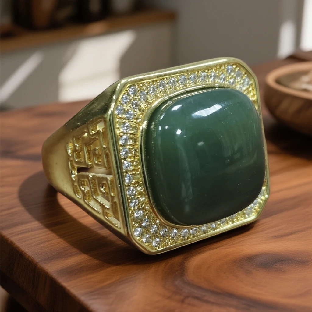 和田玉 戒指 活口可调节 带礼盒 sz 601