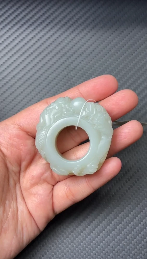 未镶嵌戒指和田玉且末微色差近矿扳指j