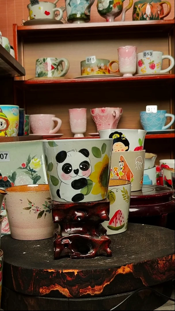 摆件陶景德镇创意手绘高温陶瓷水杯有瑕