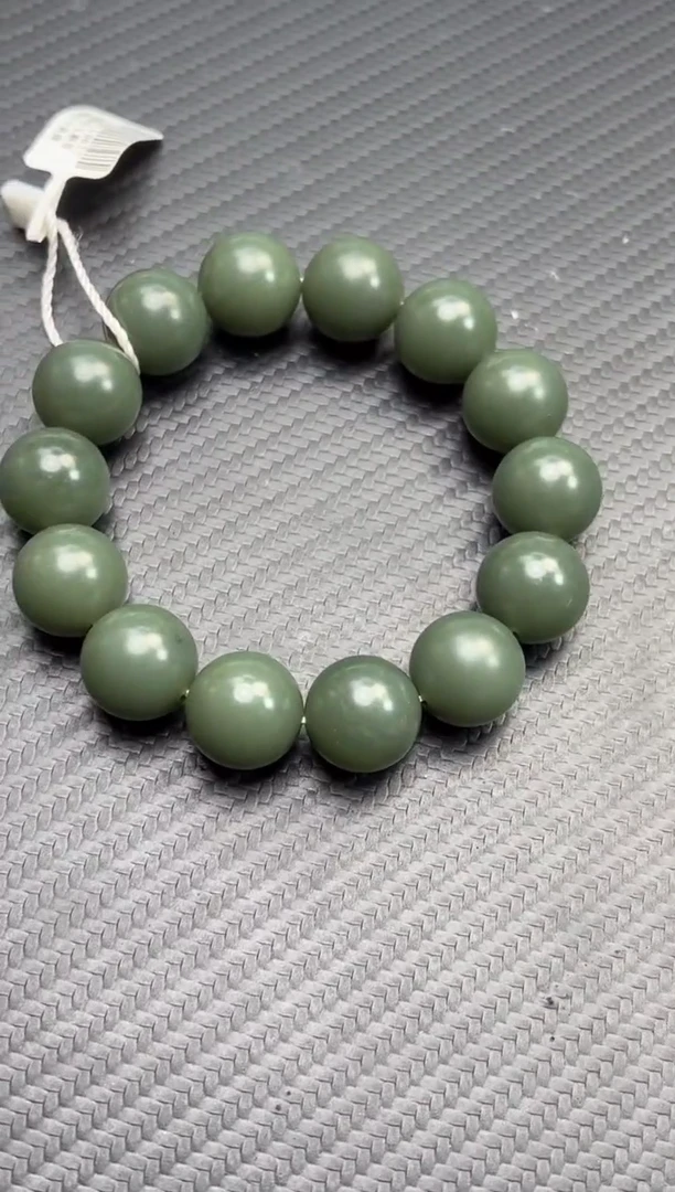 未镶嵌手串和田玉塔县皮勒青微色差卡16手串确认返170米