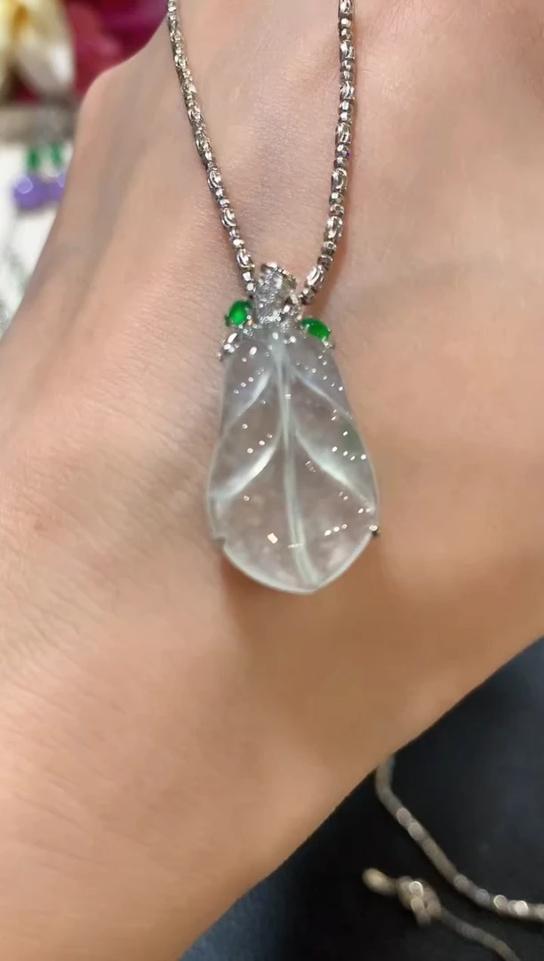 吊坠(不含链)18K金镶嵌翡翠z47