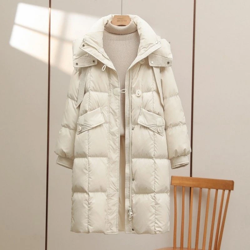 2025新款棉服中长款时尚韩版百搭冬季连帽加厚防寒保暖洋气外套潮