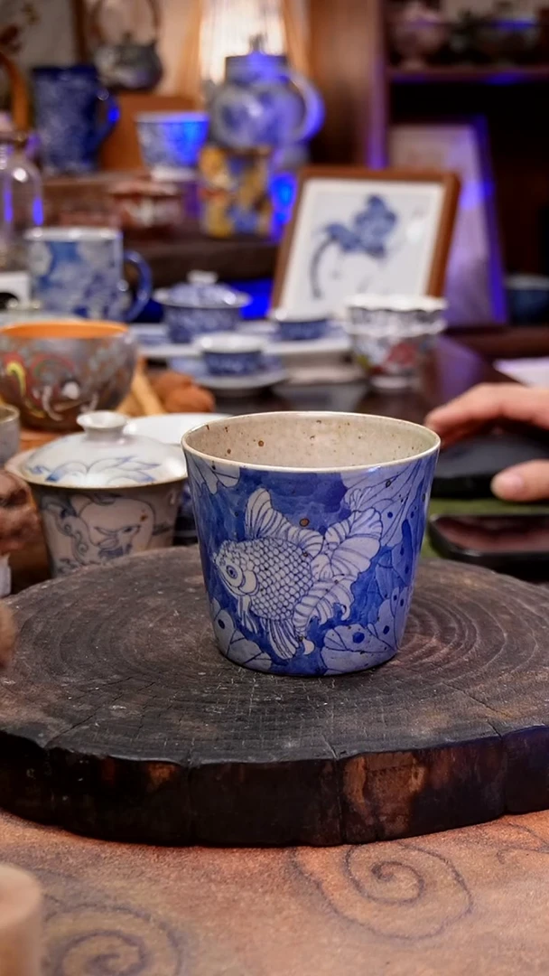 杯子金鱼手工手绘手工手绘