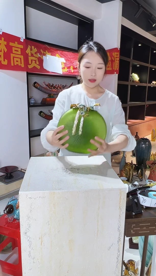 琉璃小号绿色摆件清仓A67