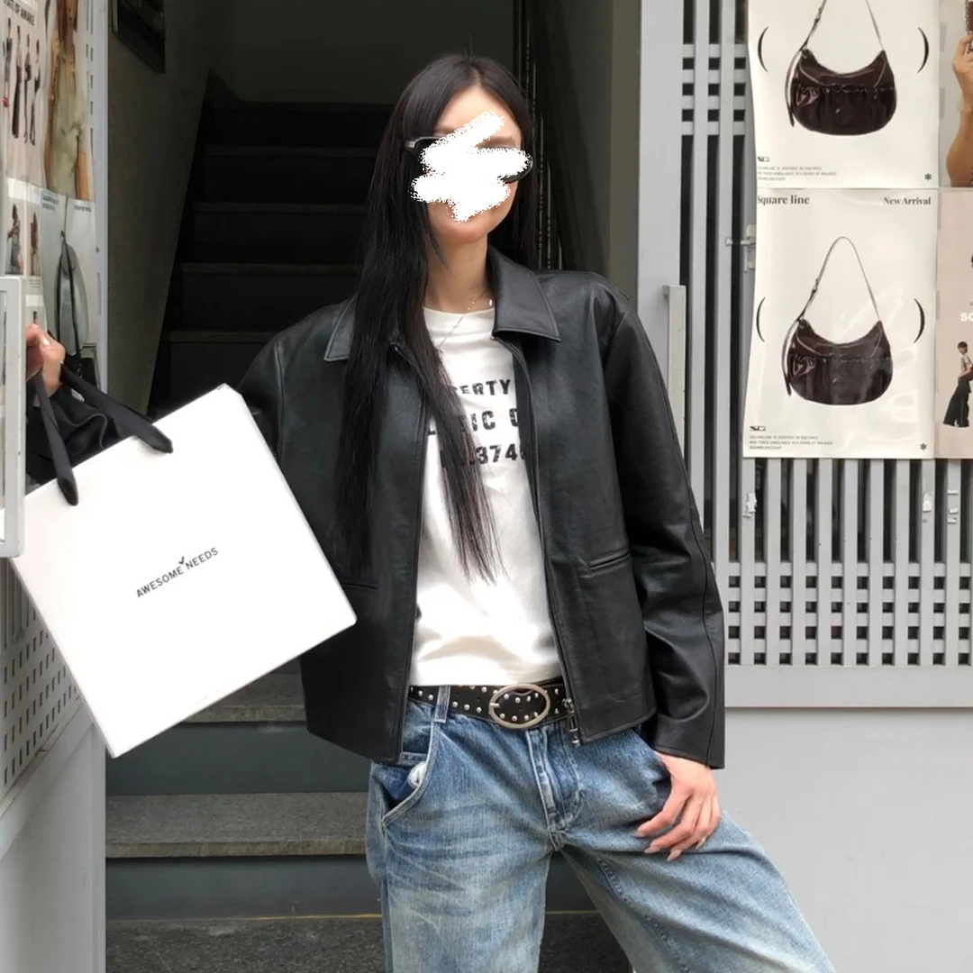 黑色皮衣外套女2025新款秋季朋克风独特超好看高级感夹克女