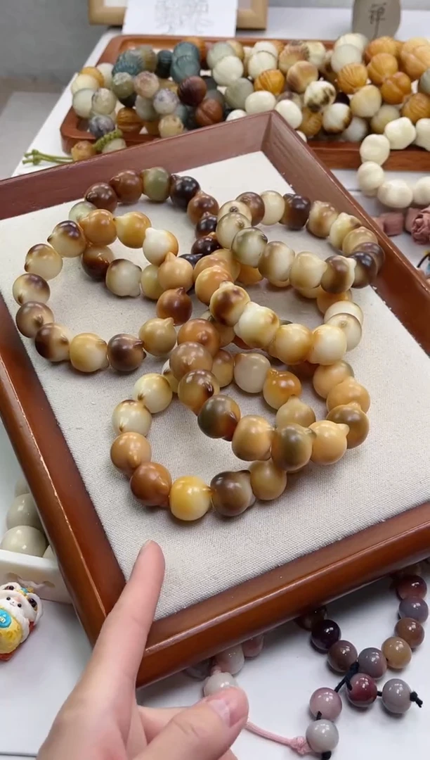 菩提根/象牙果手串r26干磨猫猫头20瑕疵不补随机