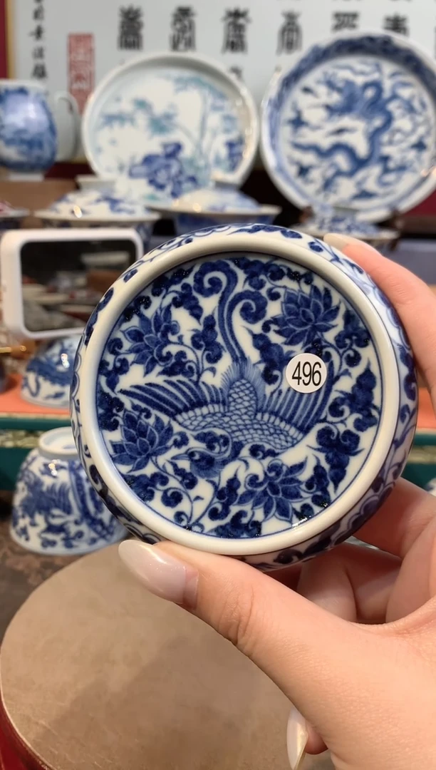 走**看496青花盖置qd296