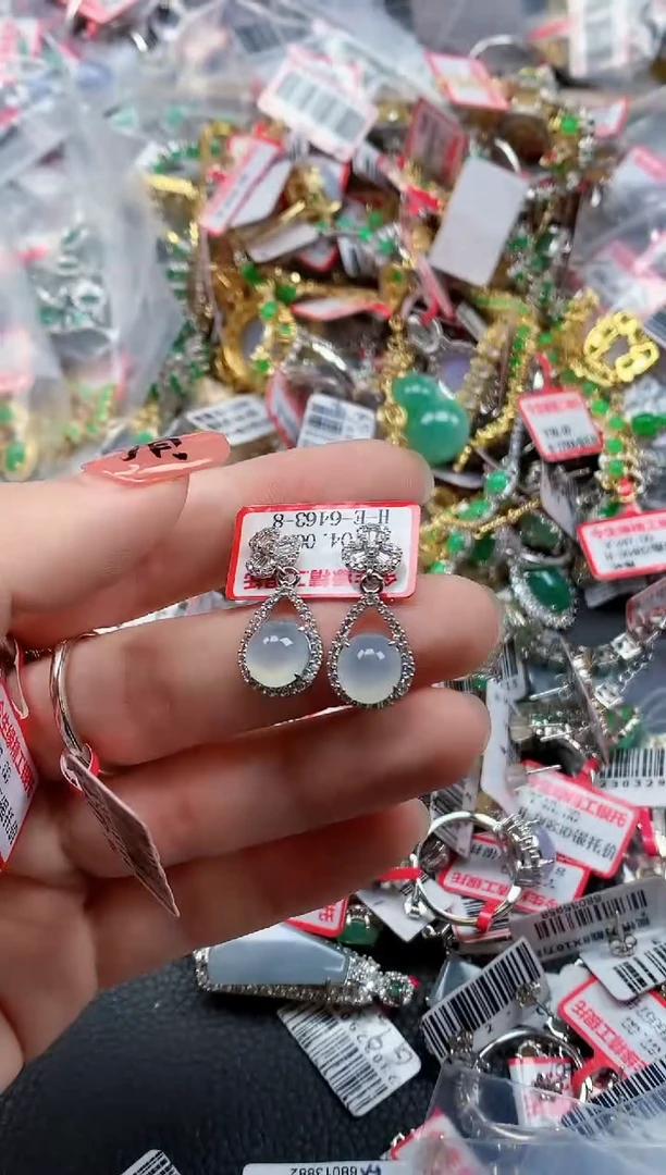 银S925镶嵌戒指翡翠天然A货缅甸翡翠