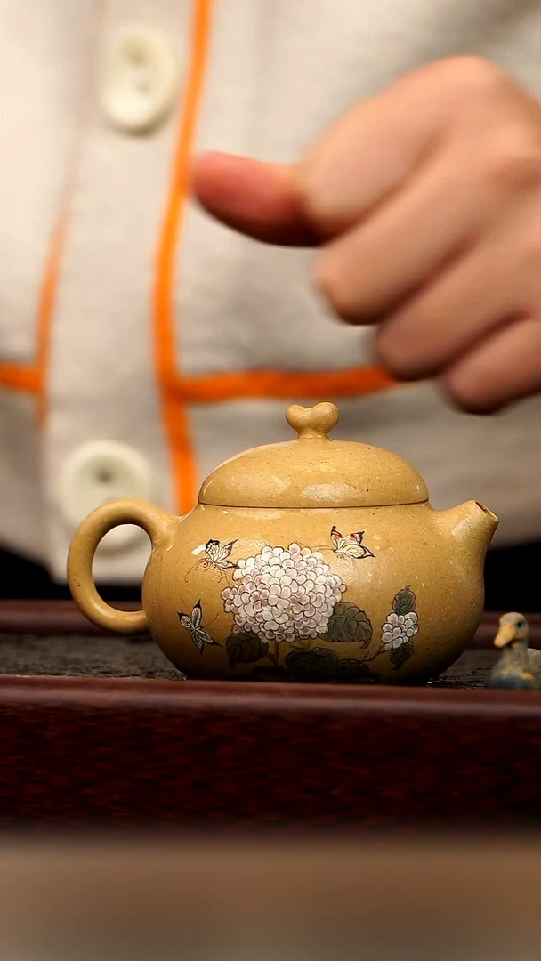 茶壶紫砂文旦  梨皮泥绘