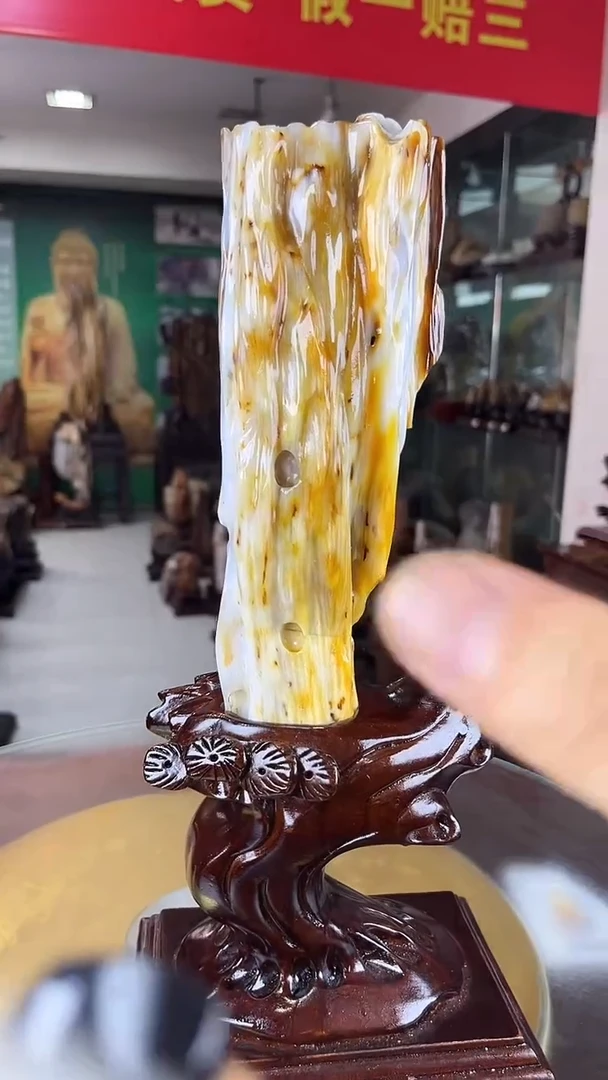 未镶嵌珠宝奇石硅化玉缅甸天然树化玉摆件