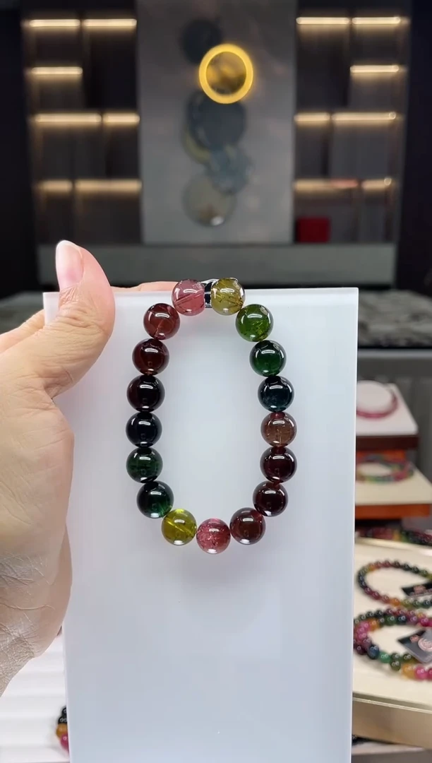 未镶嵌单圈手串碧玺（多样性发一条）Q