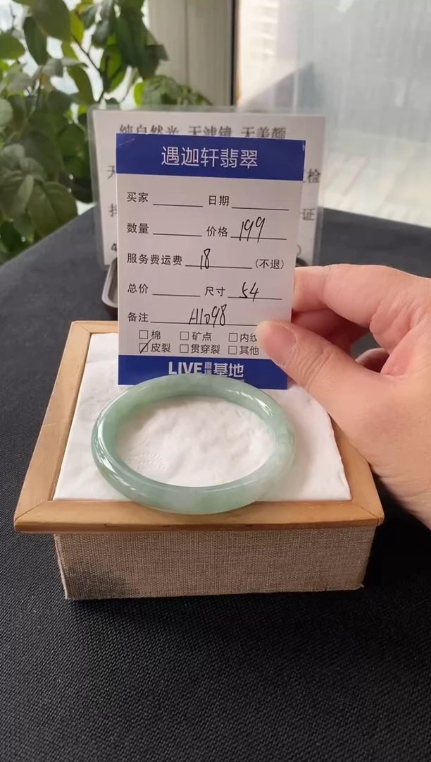未镶嵌手镯翡翠54圈口 A1098编码