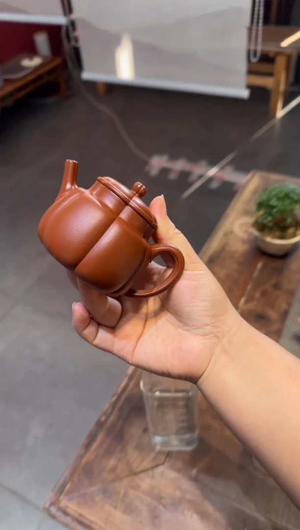 茶壶紫砂o**n繁花 朱泥