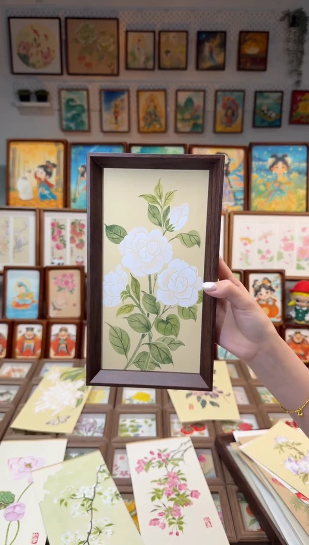 国画白栀子花 手绘国画27