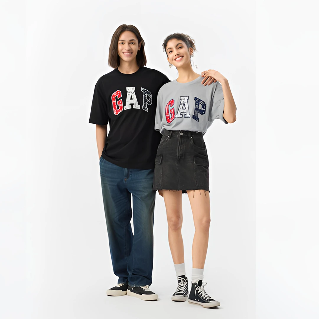 【成毅代言】Gap男女装2025纯棉贴布绣logot恤宽松729364