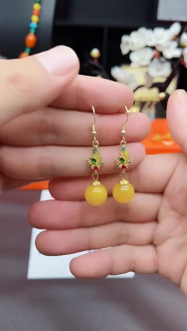 玛瑙/玉髓耳饰银S925镶嵌318000