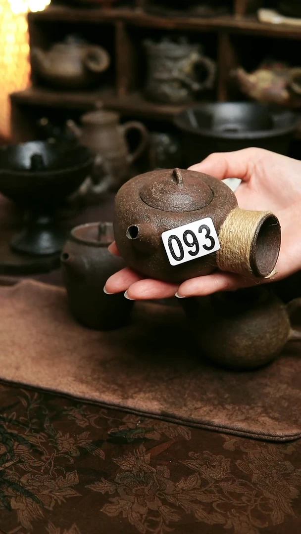 紫砂全手工铁锈粉引茶壶130毫升左右